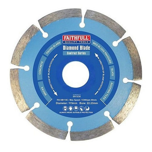 Faithfull Contract Series Diamond Blades 115 x 22.2mm