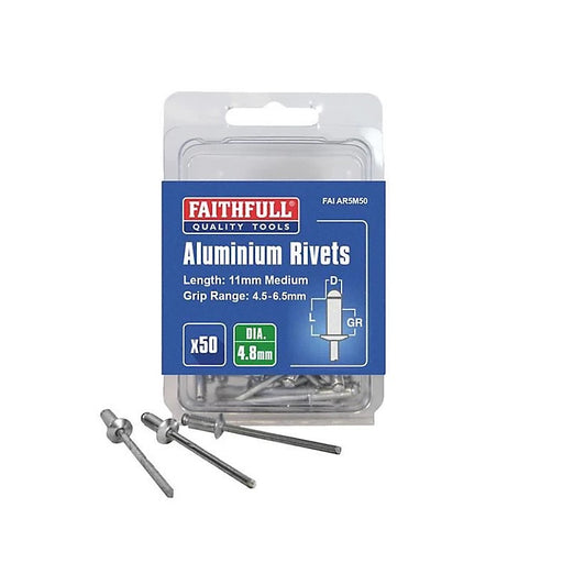 Faithfull Aluminium Rivets 4.8mmx50