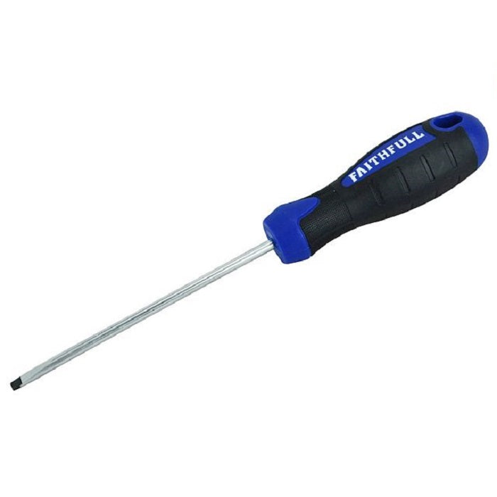 Faithfull Soft-Grip Slotted Tip Screwdriver 100mm 4mm