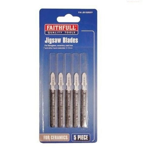 Faithfull Jigsaw Blade TCT Riff Tile Cutting 5PC