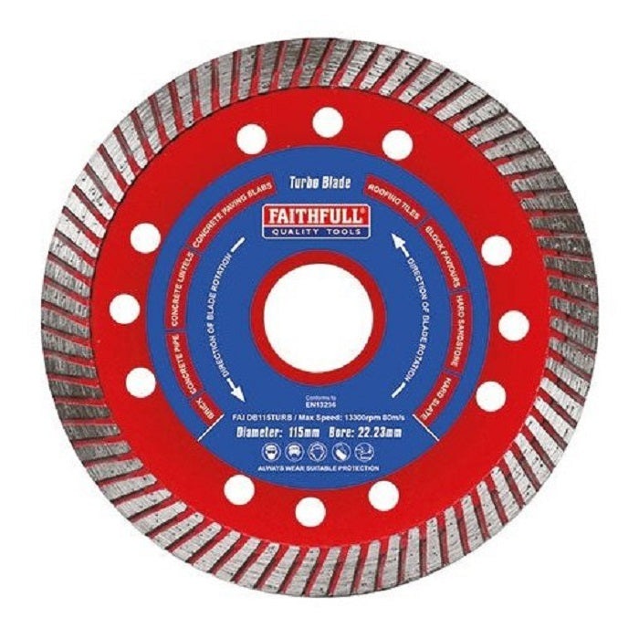 Faithfull Turbo Cut Diamond Blade 115 x 22mm