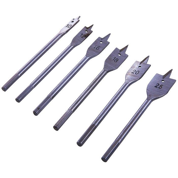 Am-tech 6 Piece Flat Wood Bit Set