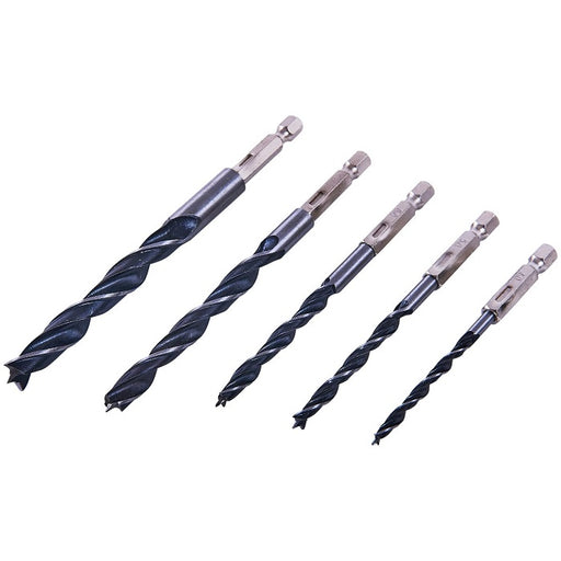 Am-Tech 5pc Hex Shank Wood Drill Bit Set