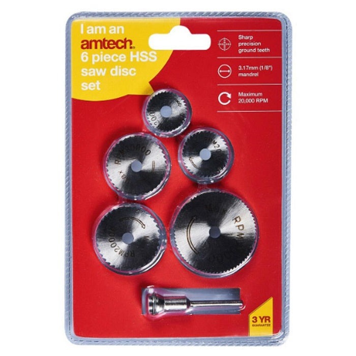 Am-Tech 6pc HSS saw discs