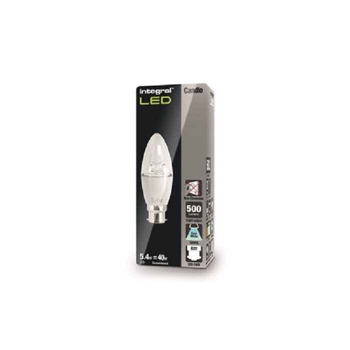 Integral Candle Bulb B22 500Lm 5.4W