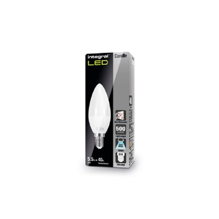 Integral Candle 5.5W 5000K 500Lm E14 Non-Dimm 280d