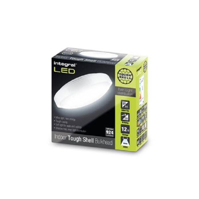 Integral LED Tough Shell Bulkhead 12W 4000K 250mm IP44