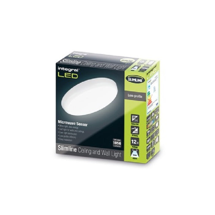 Integral LED Slimline Ceiling/Wall Light Microwave Sensor