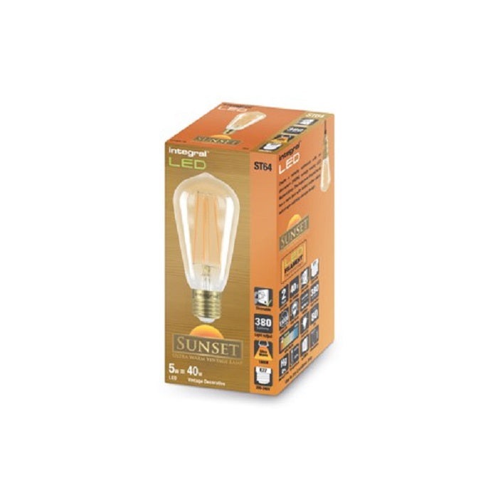 Integral LED Sunset Ultra Warm Vintage Lamp 5W Dimmable