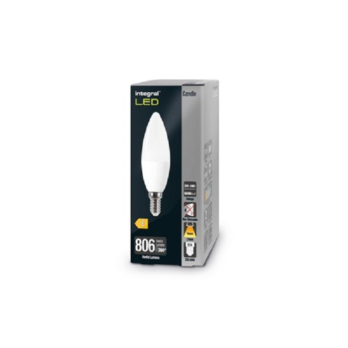 Integral Candle Bulb E14 806Lm 7.2W 2700K Non-Dimm 260 Beam Frosted