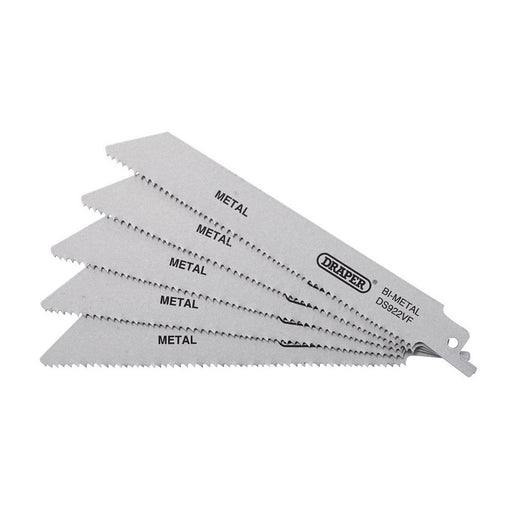 Draper Bi-metal Reciprocating Saw Blades For Metal, 150mm 5pcs