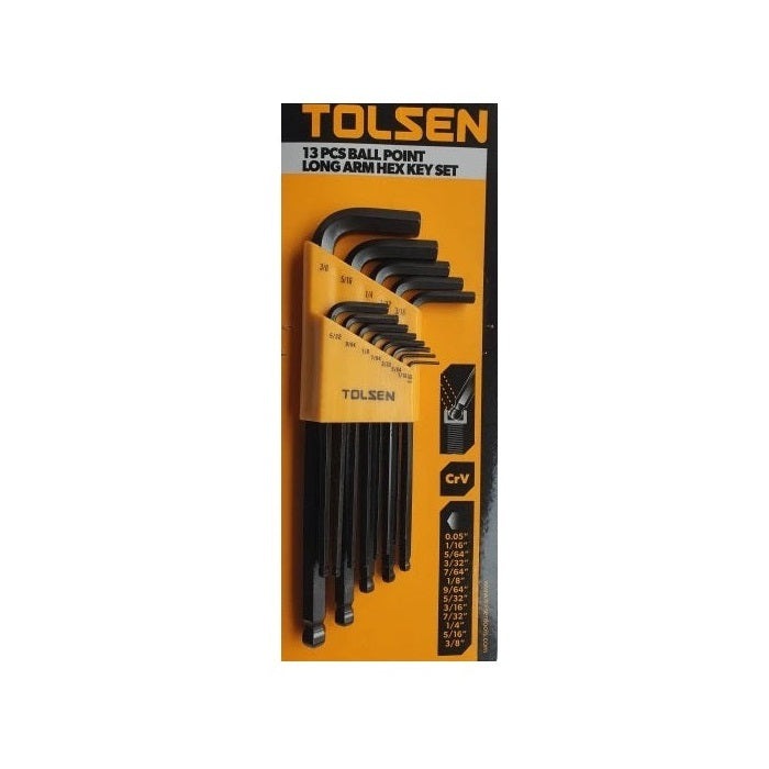 Tolsen 13pcs Ball Point Long Arm Hex Key Set