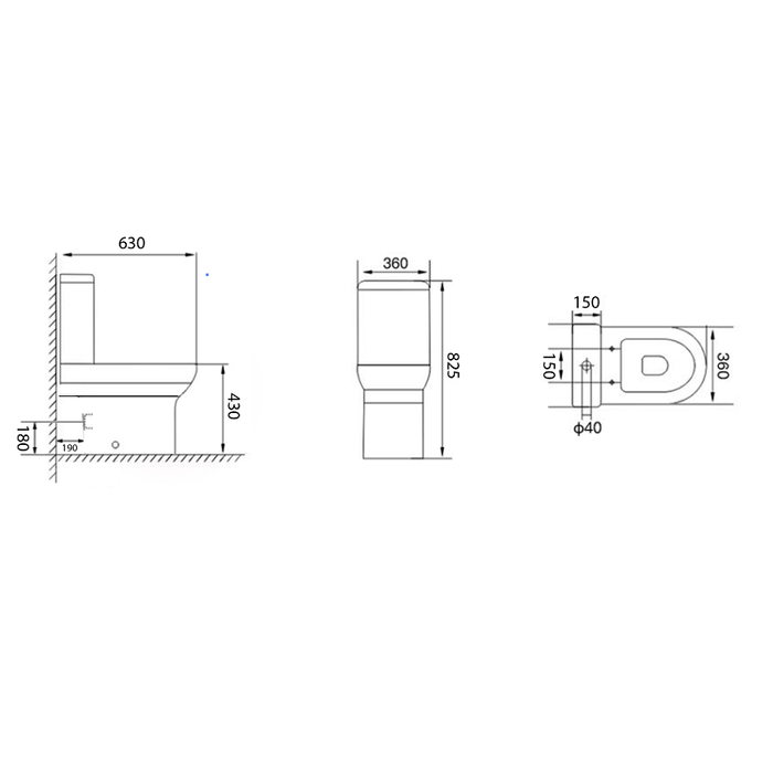 Scudo Spa Rimless Closed Back Pan, Cistern & Seat