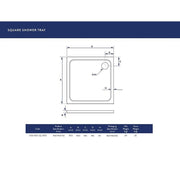 900x900mm Square 30mm Shower Tray White