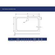 1000x800mm Rectangular 30mm Shower Tray White