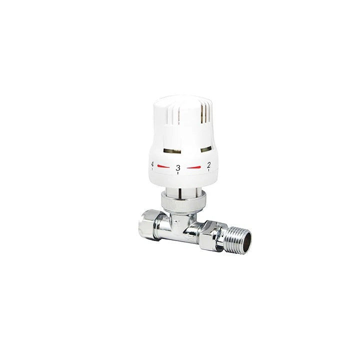 EDEN 15mm Straight Thermostatic Radiator Valve - White