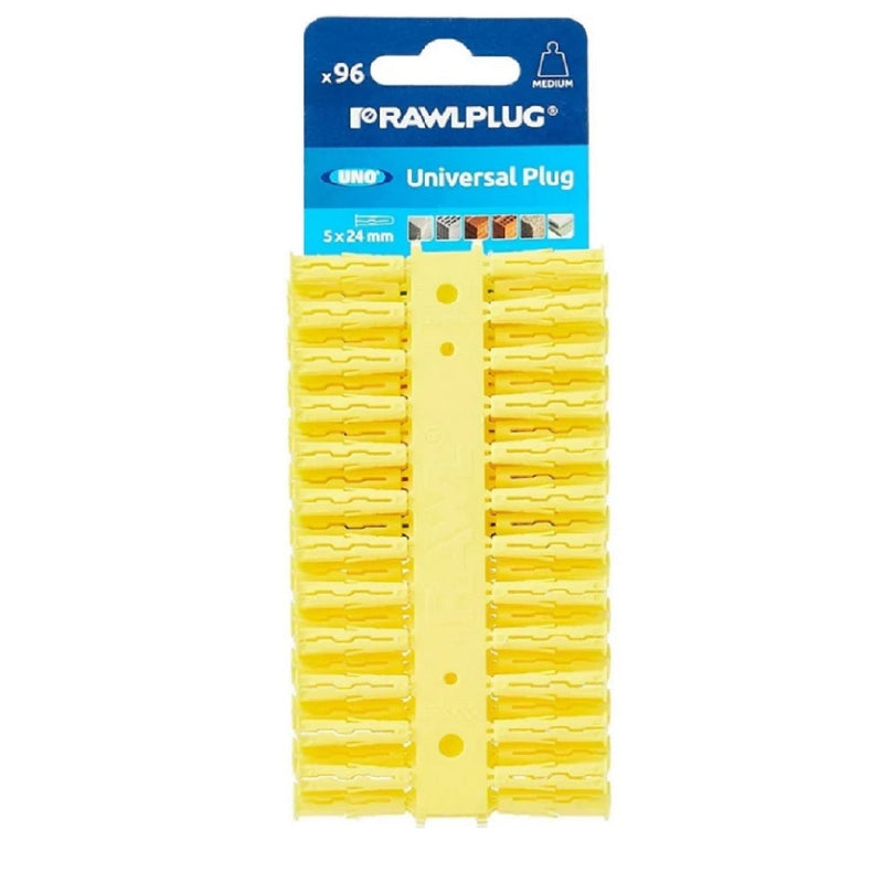 Rawlplug Yellow Wall Plugs 5mm x 24mm Pk96