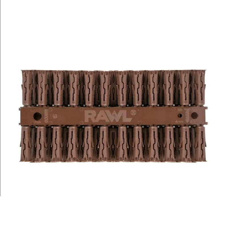 Rawlplug Brown Wall Plugs 7mm x 30mm Pk96