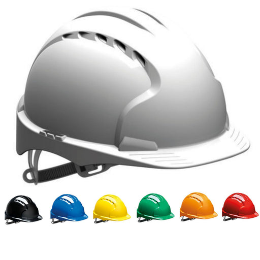 Safety Helmet With Slip Ratchet White Or Yellow