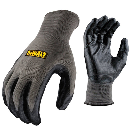 DeWalt DPG66 Nitrile-Coated Poly Gloves Grey Large