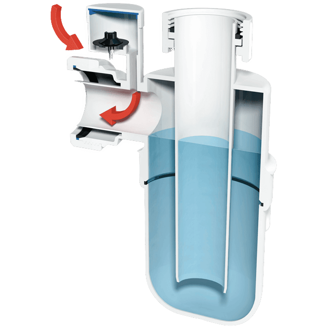 McAlpine 1 1/4" CP Plastic Resealing Adjustable Inlet Bottle Trap A10AR-CP