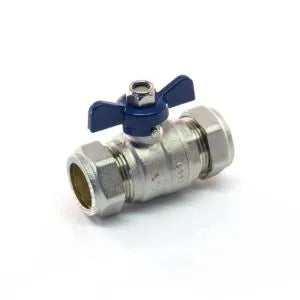 Butterfly Ball Valve Blue Handle 15mm