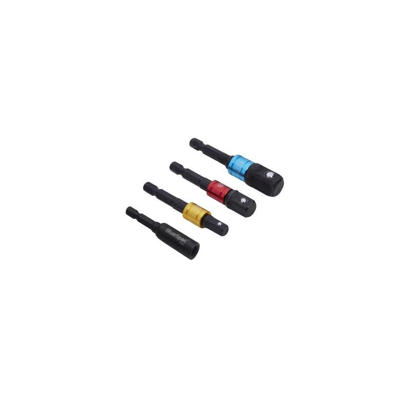 BlueSpot 14115 three colour-coded socket adaptors and magnetic bit holder