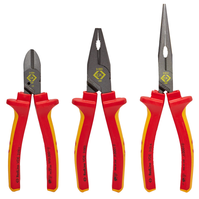 C.K Tools T3805 RedLine VDE Pliers Set of 3