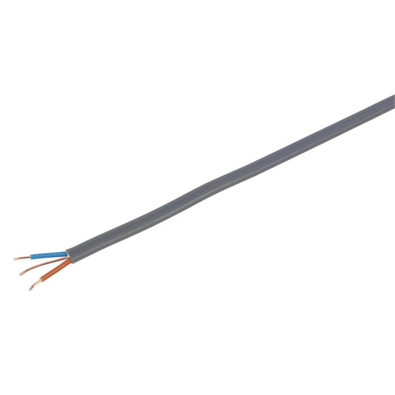 Grey 6242Y twin and earth cable showing insulated cores and bare earth conductor – cable detail image