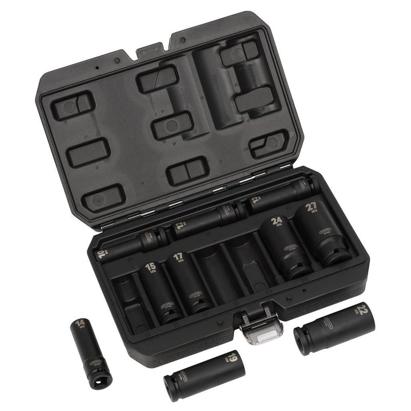 Draper Metric Deep Impact Socket Set, 1/2" 10pcs