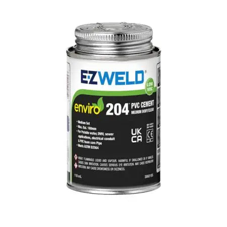 EZ Weld 204 PVC Cement ¼ Pint (118ml) Medium Body, Clear