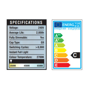 Halogen G9 240v 20w