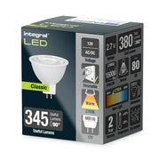 Integral LED ILMR16DC052 Classic MR16 bulb retail box showing model specifications