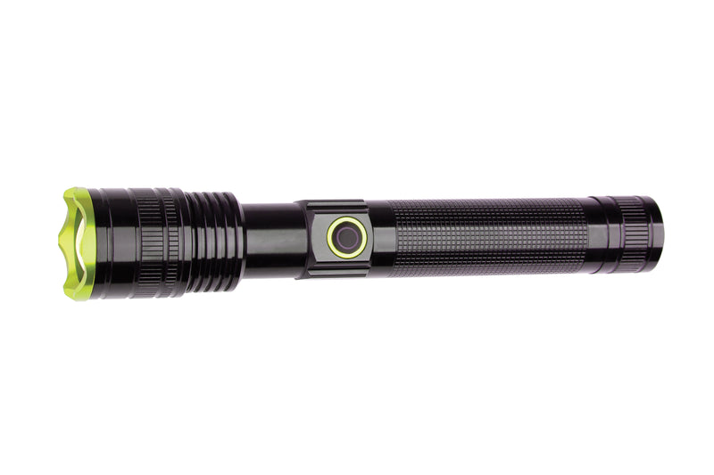 Integral LED ILWLT001 rechargeable torch, black body with green bezel and power button
