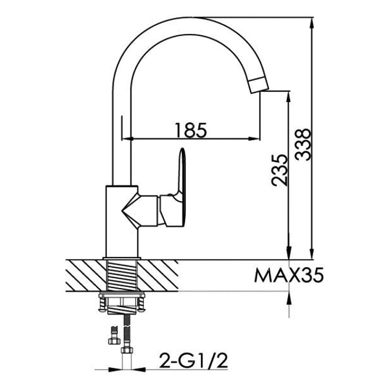 JTP Essence Kitchen Sink Mixer Tap - Chrome