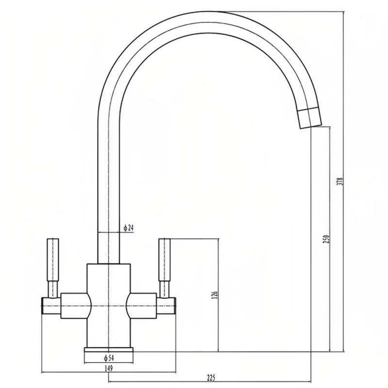 JTP Newbury Swivel Spout Mono Sink Mixer Tap | Dual Handle Chrome