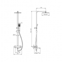 Kartell Pure thermostatic bar shower with overhead drencher, handset and bath filler spout