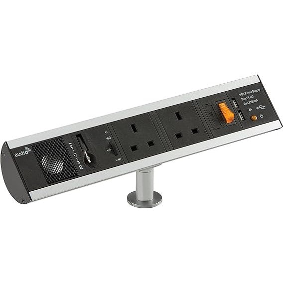Knightsbridge 13A 2G Desktop Power Station with Built-in Speaker & Dual USB Charger SK004