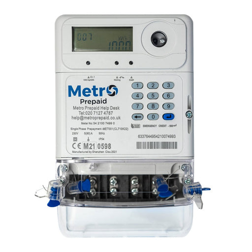 Metro Prepaid MET001 Single Phase Prepayment Electricity Meter for Landlords 80A