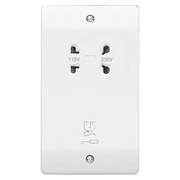 MK Electric K701WHI Logic Plus White Moulded Dual Voltage Shaver Supply Unit 115V / 230V