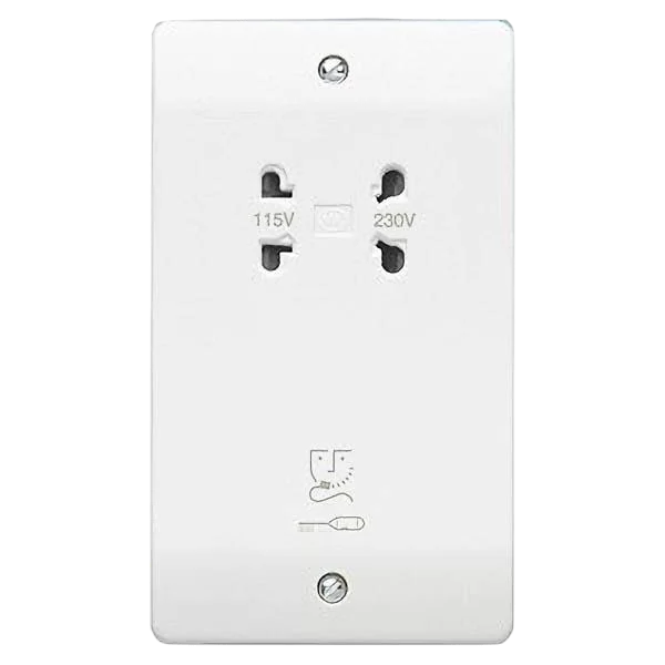 MK Electric K701WHI Logic Plus White Moulded Dual Voltage Shaver Supply Unit 115V / 230V