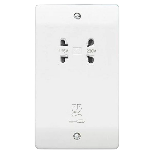 MK Electric K701WHI Logic Plus White Moulded Dual Voltage Shaver Supply Unit 115V / 230V