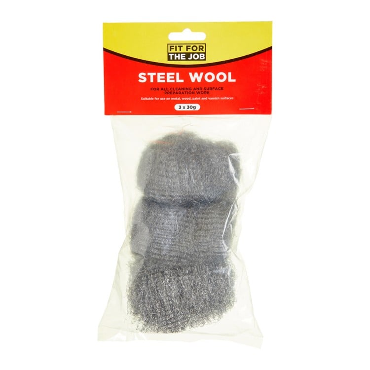 Fit For The Job MRP assorted grades steel wool, three 30g rolls