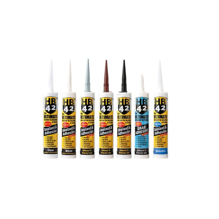 HB42 Ultimate Sealant/Adhesive 290ml Clear x 12Pcs
