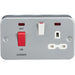 Knightsbridge Metal Clad 2G 45A DP Cooker Switch and 13A Switched Socket with Neons