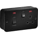 Knightsbridge Metal Clad 2G 45A DP Cooker Switch and 13A Switched Socket with Neons