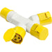 Knightsbridge 110V IP44 16A 2P+E 3 Way Splitter - Yellow UK