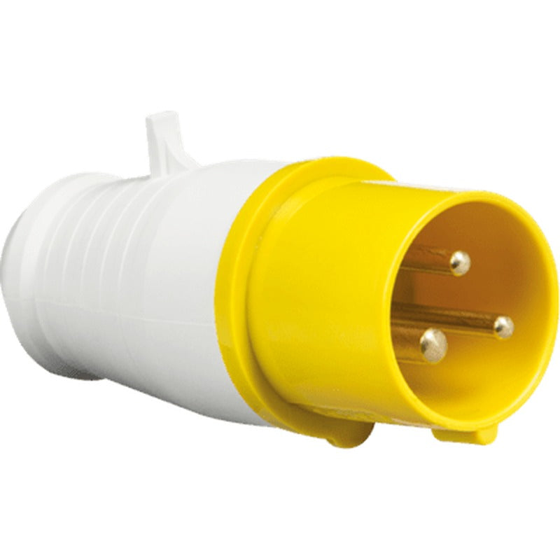 Knightsbridge 110V IP44 16A 2P+E 3 Way Splitter - Yellow UK