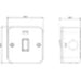 Knightsbridge Metal Clad 20A 1G DP Switch with Neon UK