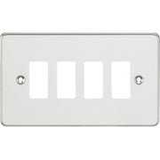 Knightsbridge Flat plate 4G Grid Faceplate - Polished Chrome UK